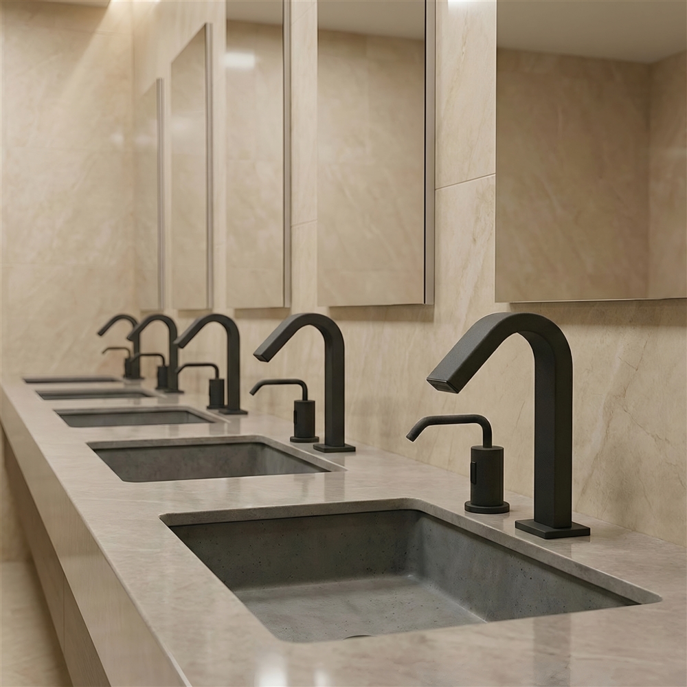 Sensor faucet internal components and valve system diagram