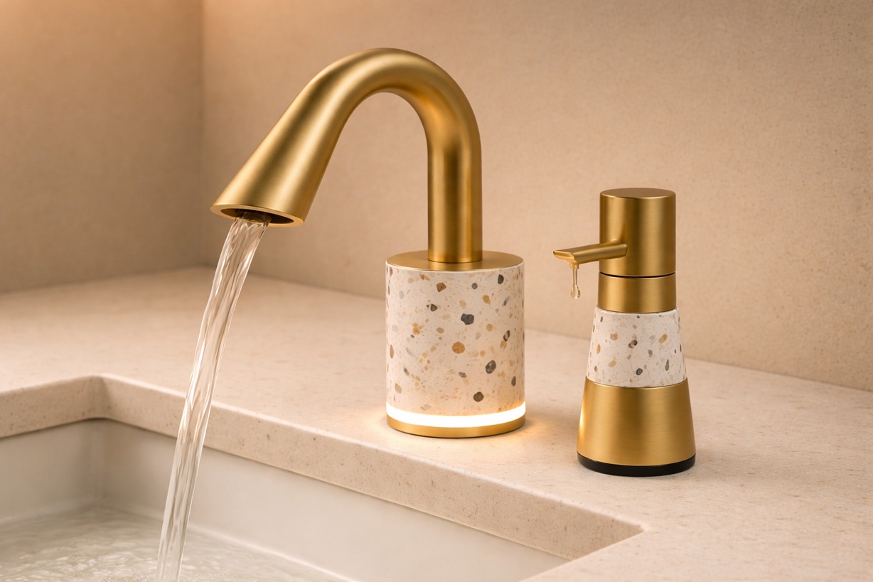 Efficient water usage in commercial bathroom