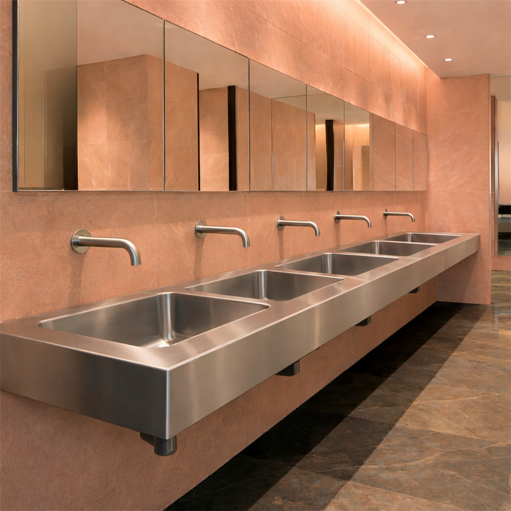 Commercial sensor faucet installation supporting durability and service access planning