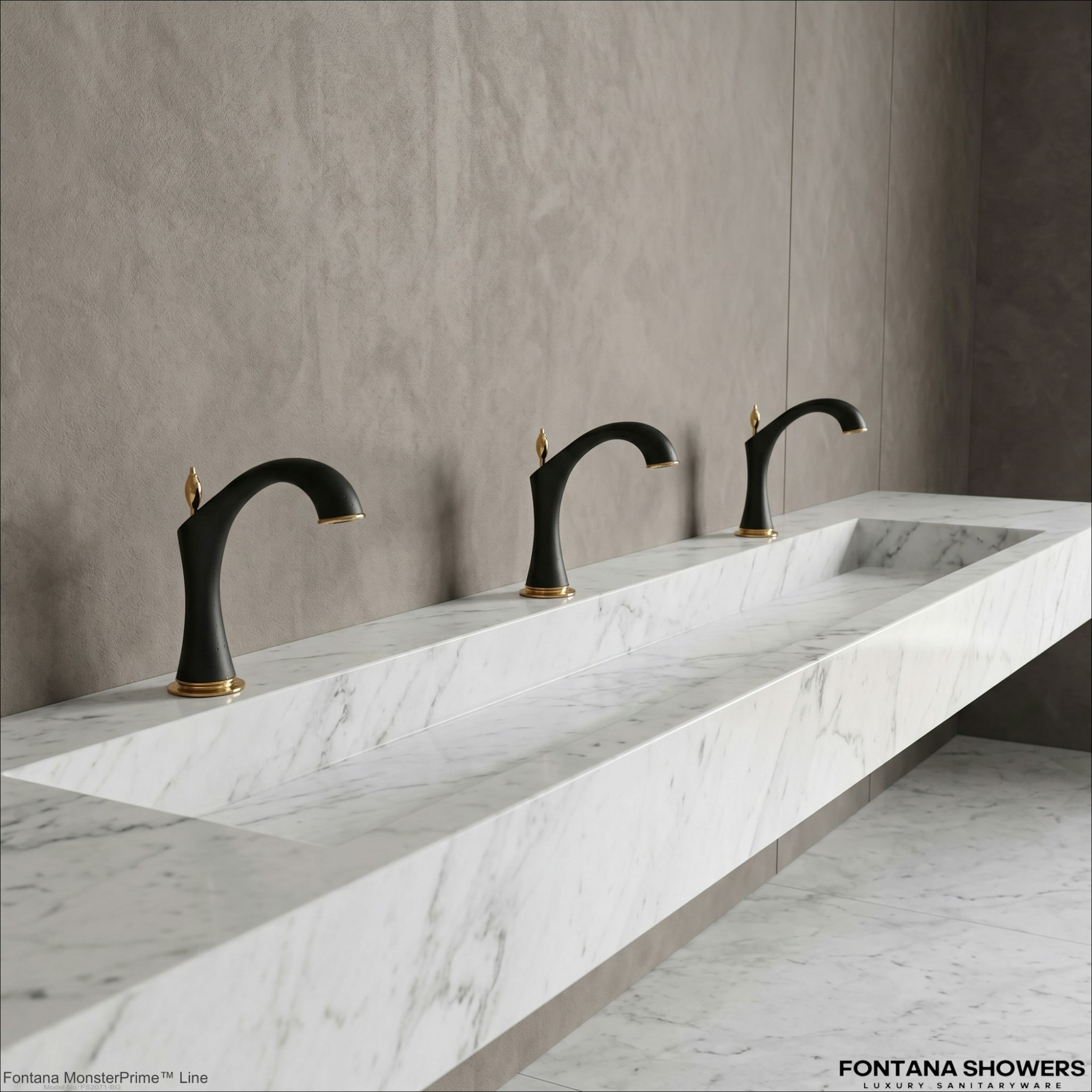 Fontana Couron chrome hands-free automatic touchless sensor faucet for commercial washrooms