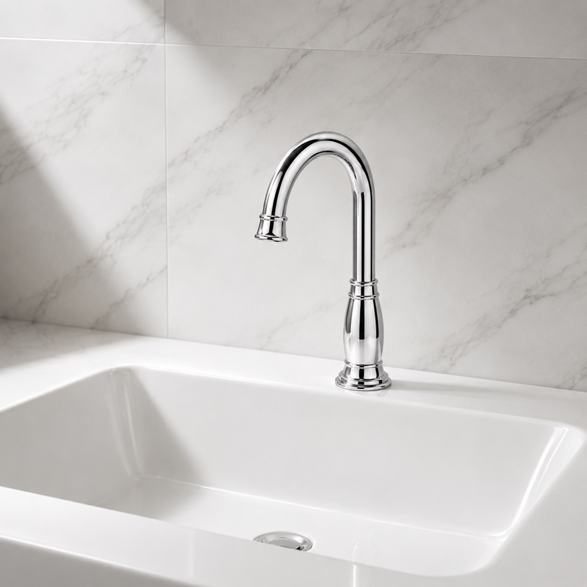 Fontana GradeGuard Elite chrome commercial touchless bathroom faucet review image