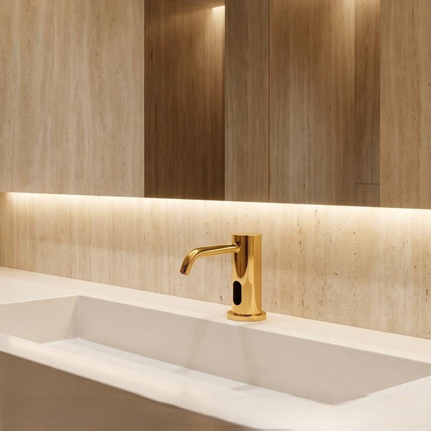 Fontana Leo Gold Modern Deck Mounted Automatic Soap Dispenser