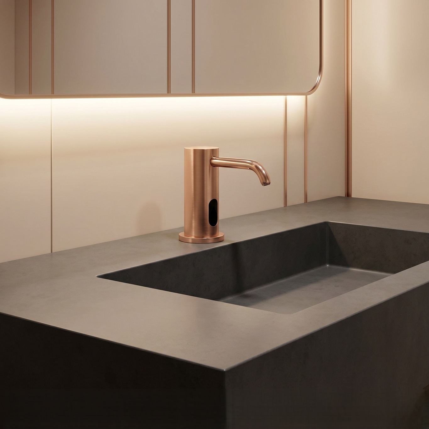 Fontana Leo Rose Gold Modern Automatic Soap Dispenser
