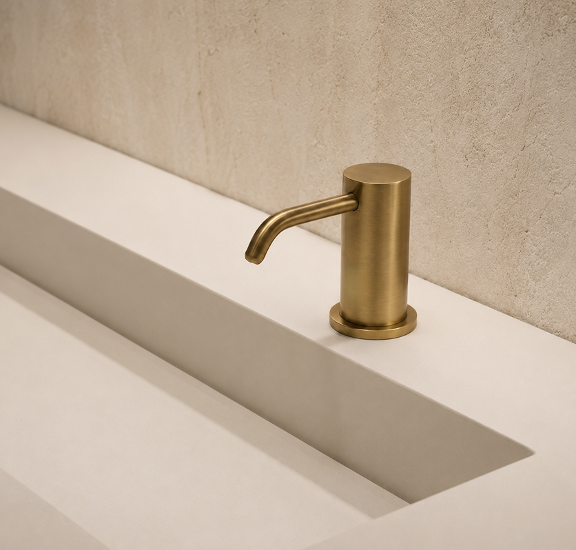 Luxury bathroom vanity with polished chrome sensor faucet finish