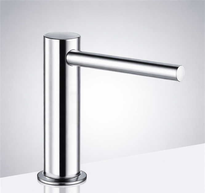Chrome deck-mounted automatic liquid foam soap dispenser with infrared sensor activation