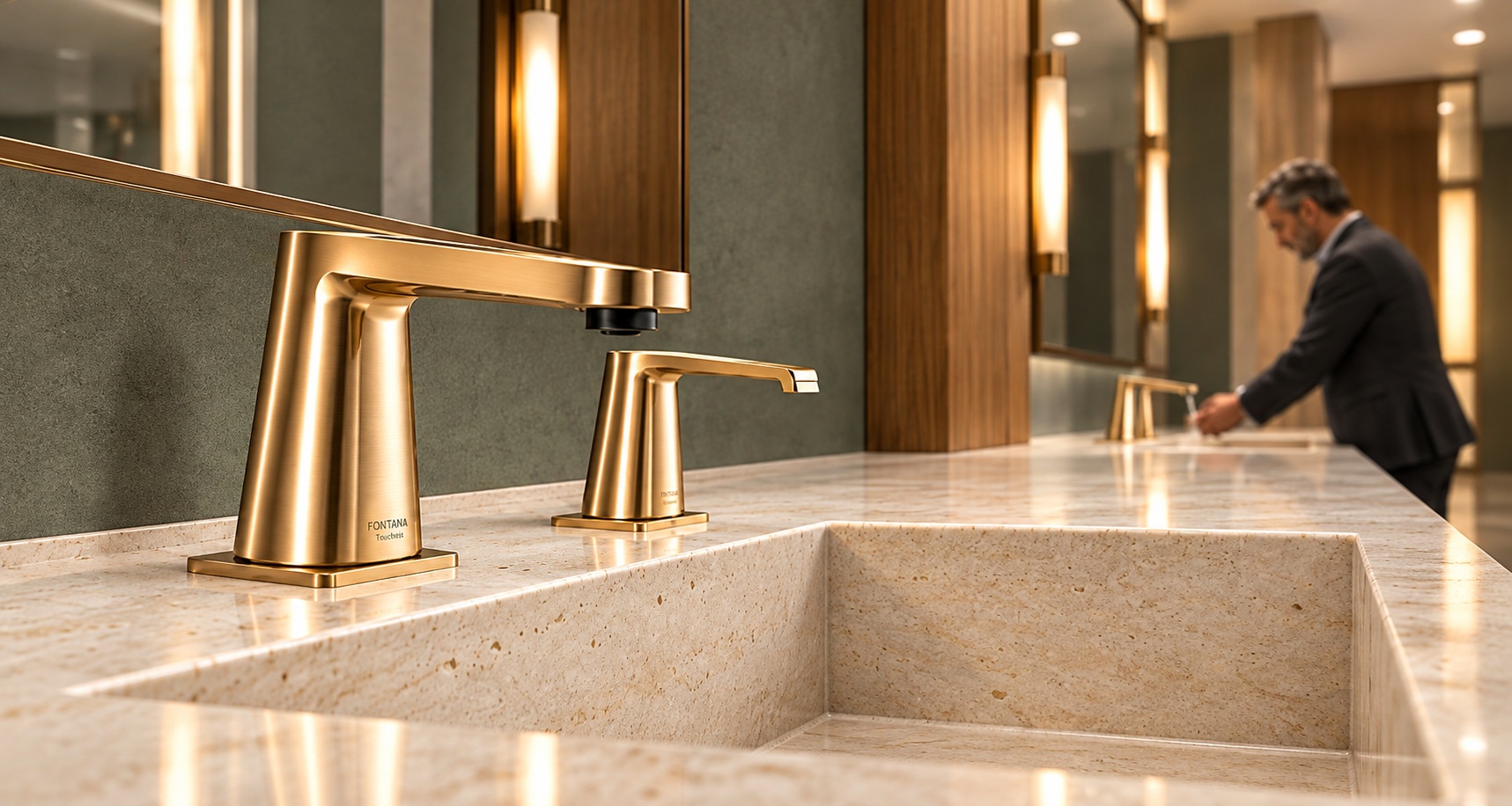 Bathroom faucet and sink representing low-flow water efficiency